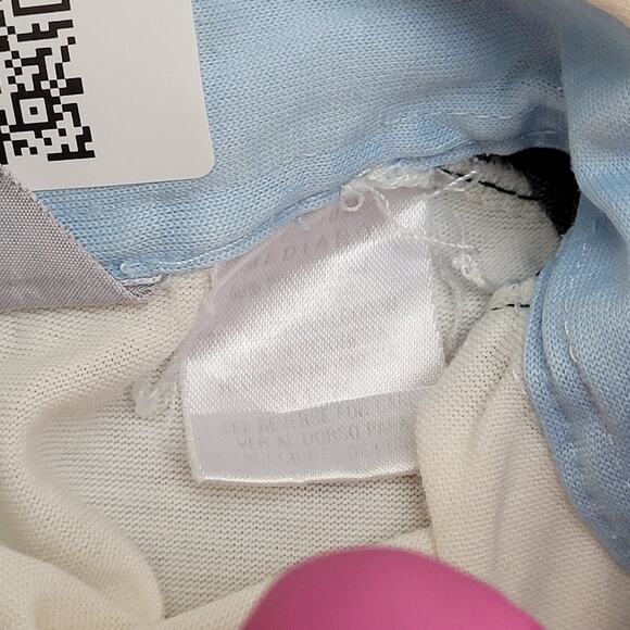 Vintage 90s MOD Disco Polo Shirt S/M 19x25 Ivory Hippie USA - Picture 9 of 12